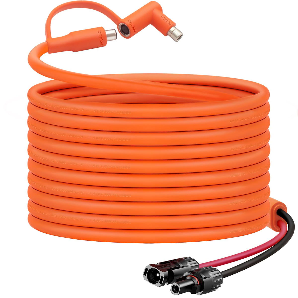 Hoeine 40FT MC4 to DC 8mm Adapter Cable orange color front view