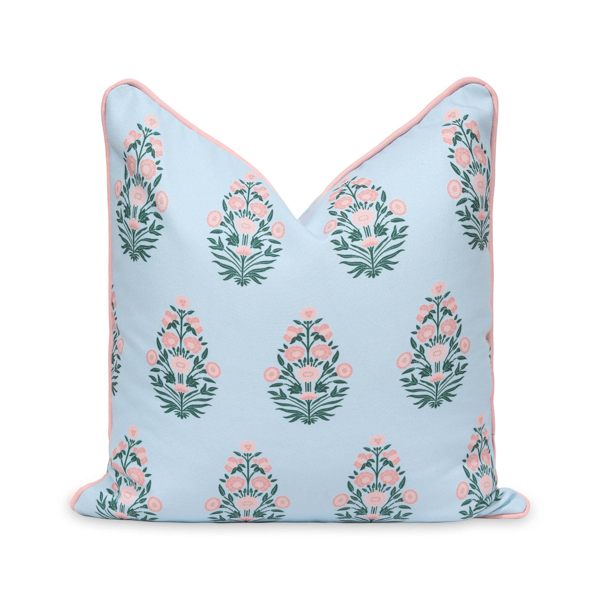 Hofdeco Premium 18x18 coastal throw pillow cover front view with floral design