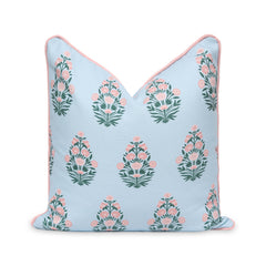 Hofdeco Premium 18x18 coastal throw pillow cover front view with floral design