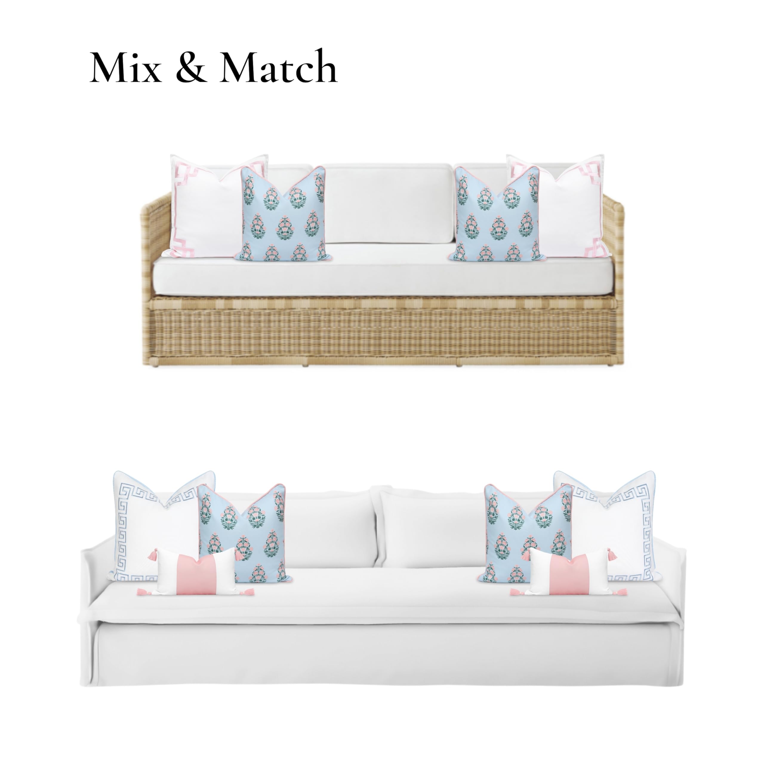 Hofdeco Premium 18x18 pillow cover displayed on a patio furniture