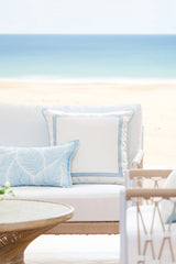 Hofdeco Premium Coastal Lumbar Pillow Cover back view with matching pattern