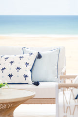 Hofdeco Premium Coastal Pillow Cover 20x20 blue striped back view