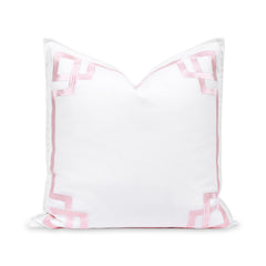 Hofdeco Premium Coastal Throw Pillow Cover 20"x20" blush pink embroidered front view