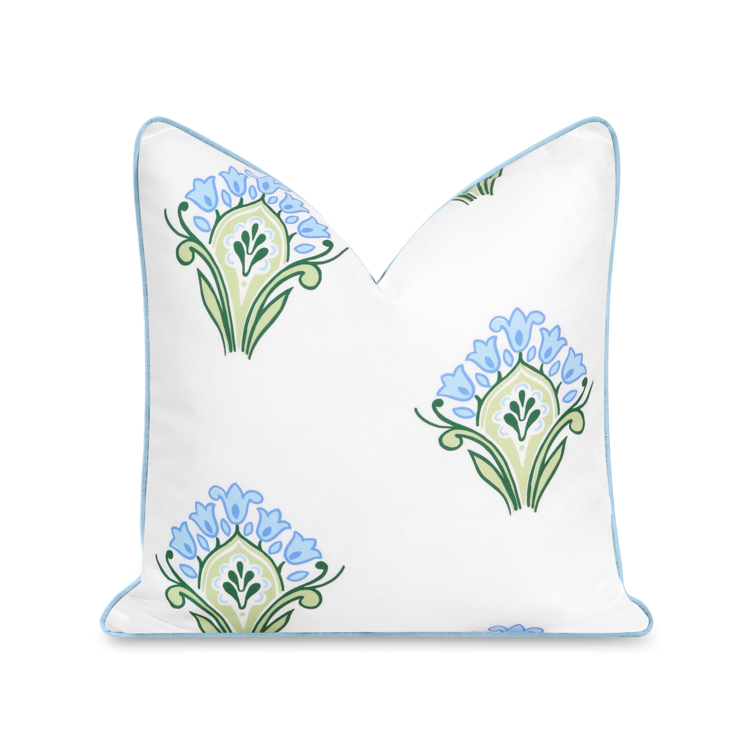 Hofdeco Premium Coastal Throw Pillow Cover 20x20 baby blue green floral front view