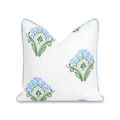 Hofdeco Premium Coastal Throw Pillow Cover 20x20 baby blue green floral front view