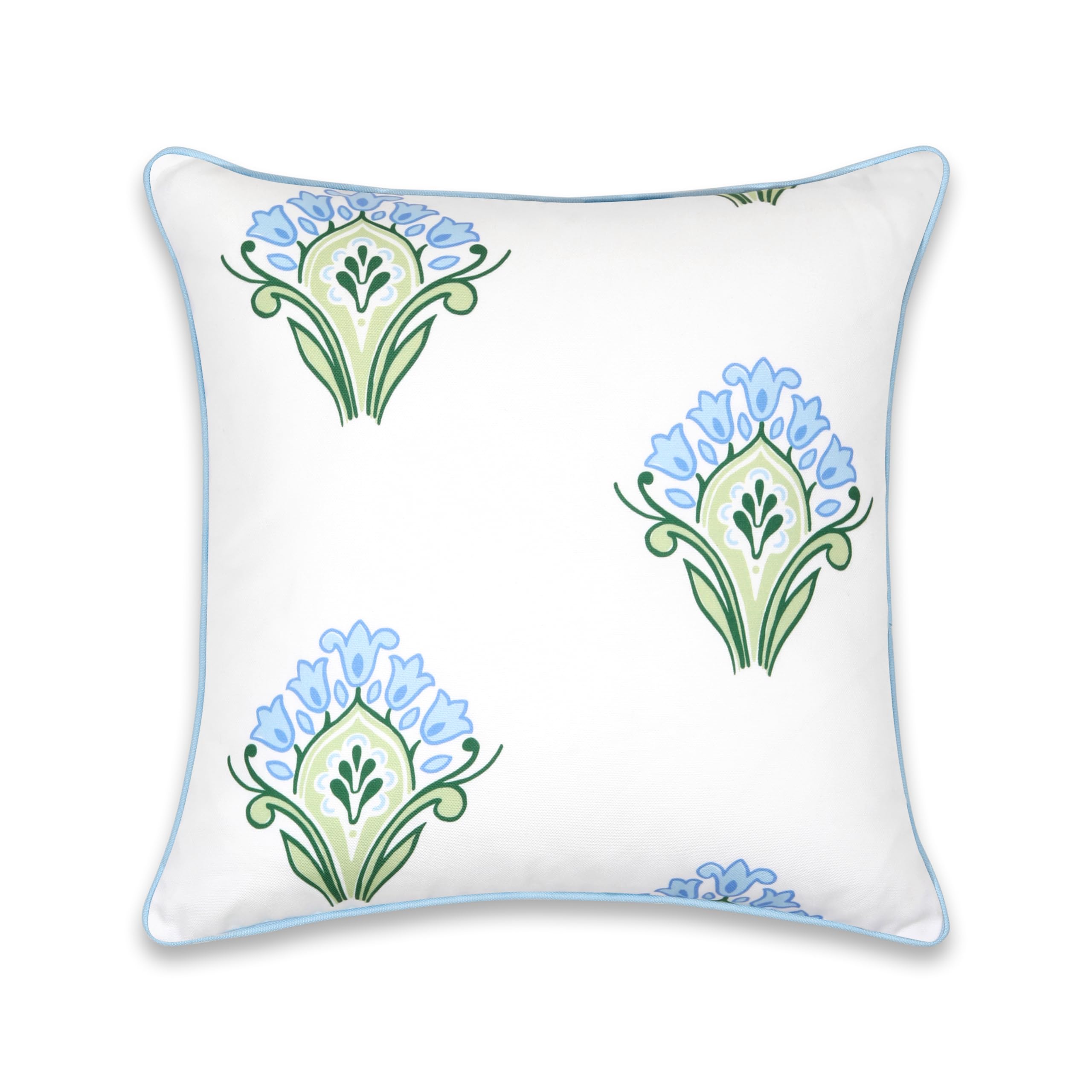 Hofdeco Premium Coastal Throw Pillow Cover 20x20 with floral pattern detail