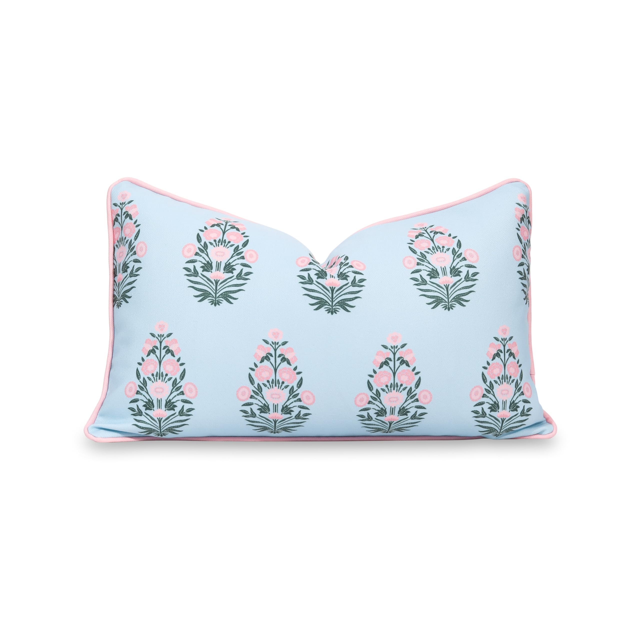 Hofdeco Premium Lumbar Pillow Cover front view with floral pattern