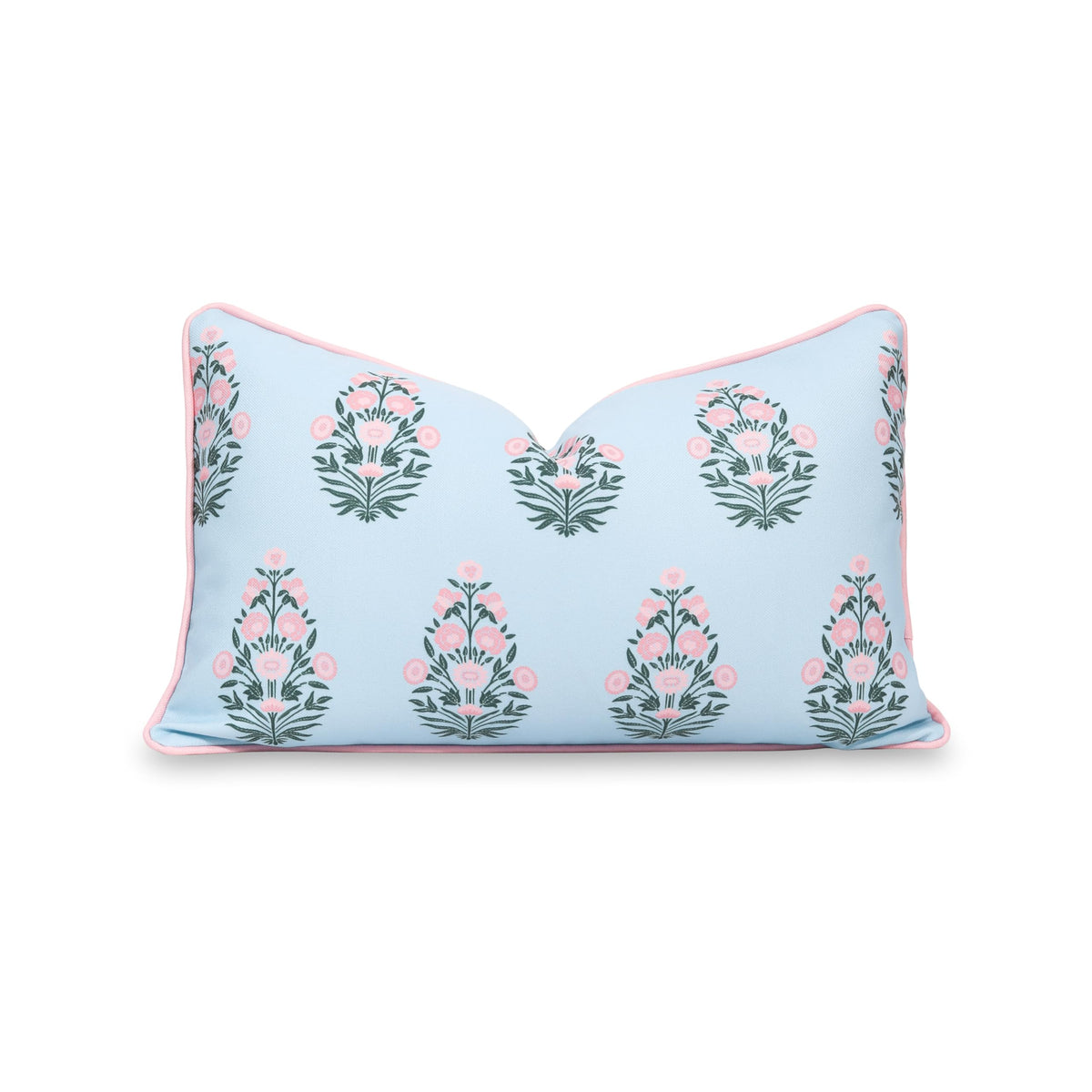 Hofdeco Premium Lumbar Pillow Cover front view with floral pattern