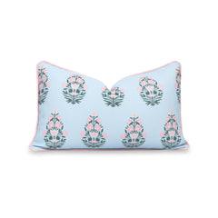 Hofdeco Premium Lumbar Pillow Cover front view with floral pattern