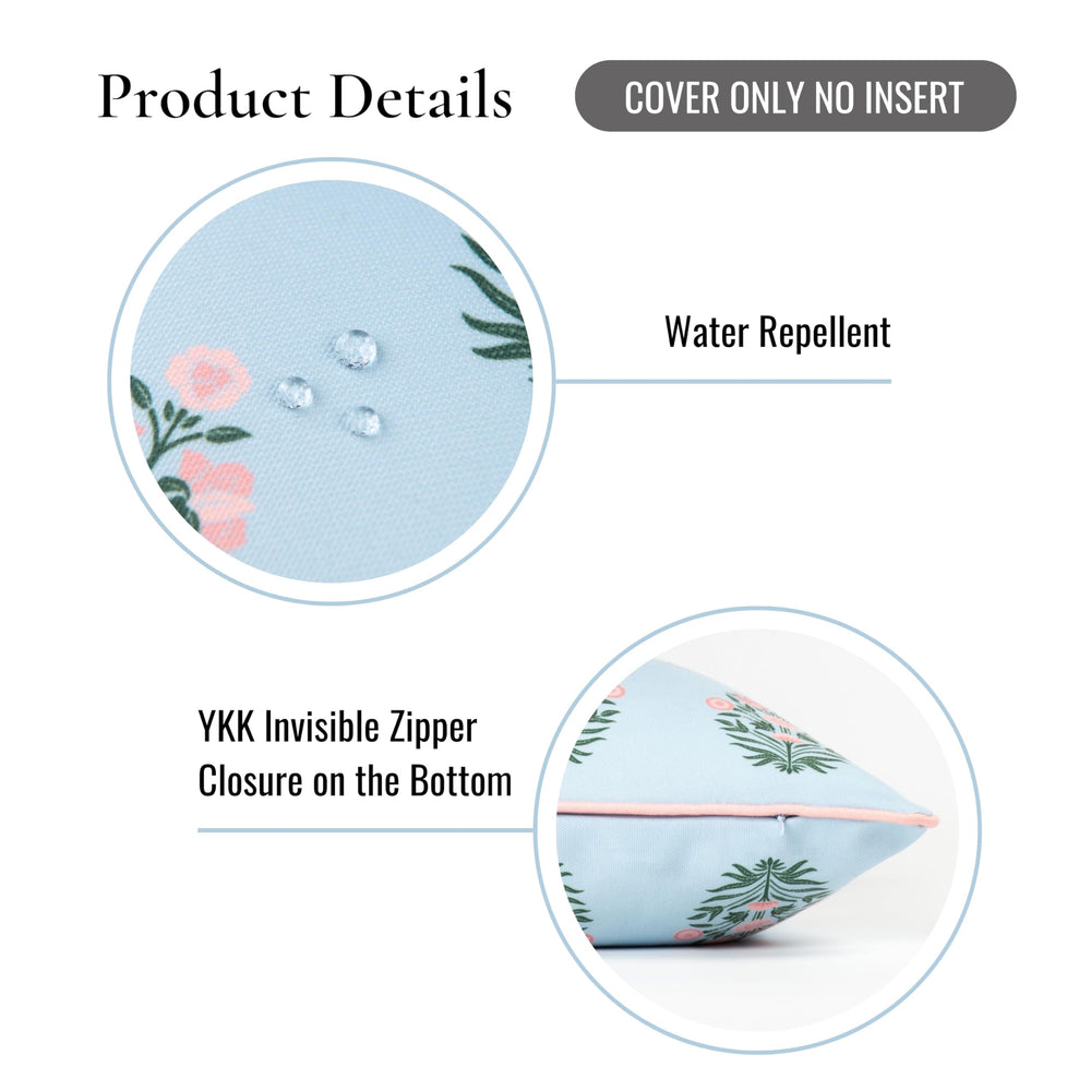 Hofdeco Premium Lumbar Pillow Cover on a couch in baby blue
