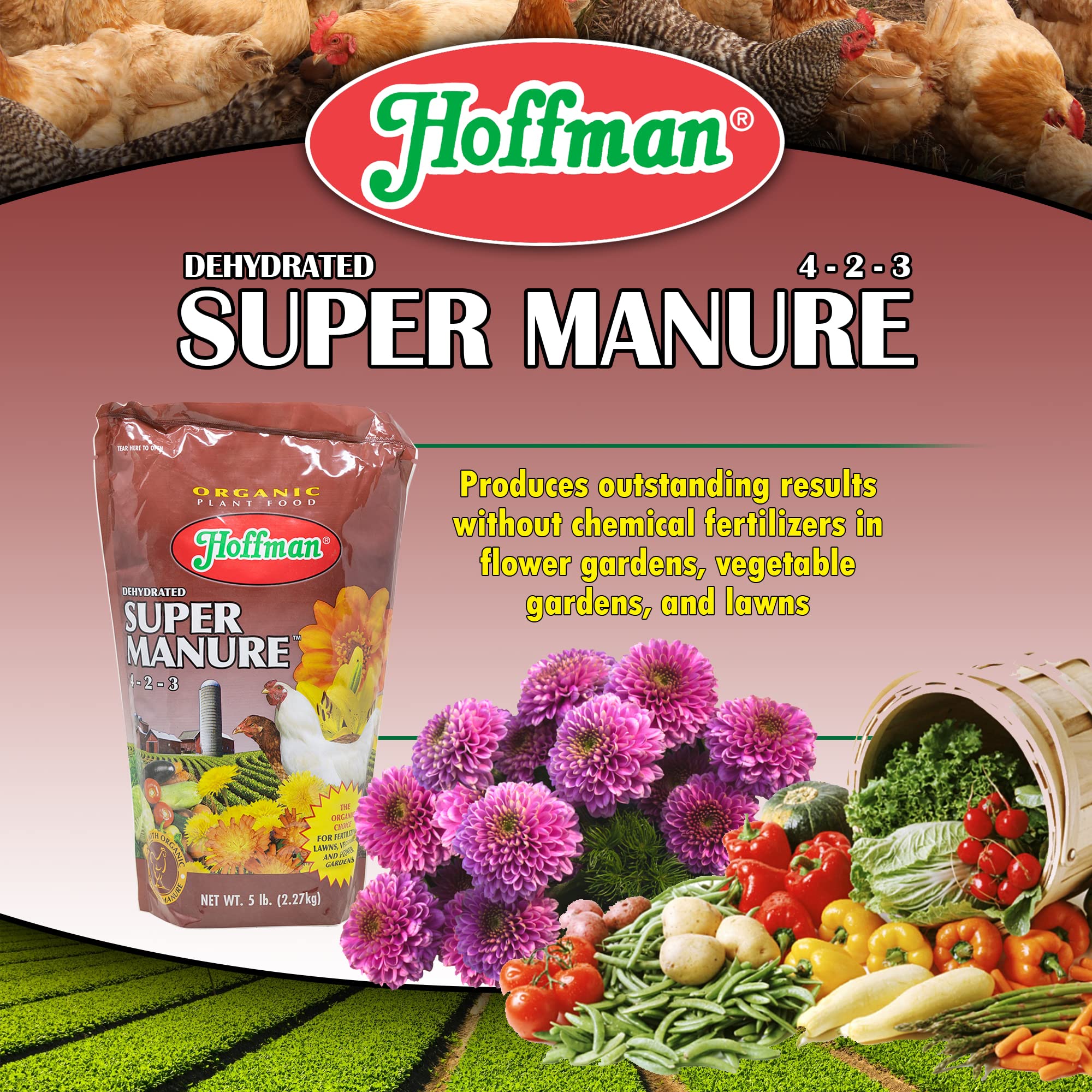 Hoffman Dehydrated Super Manure in garden soil