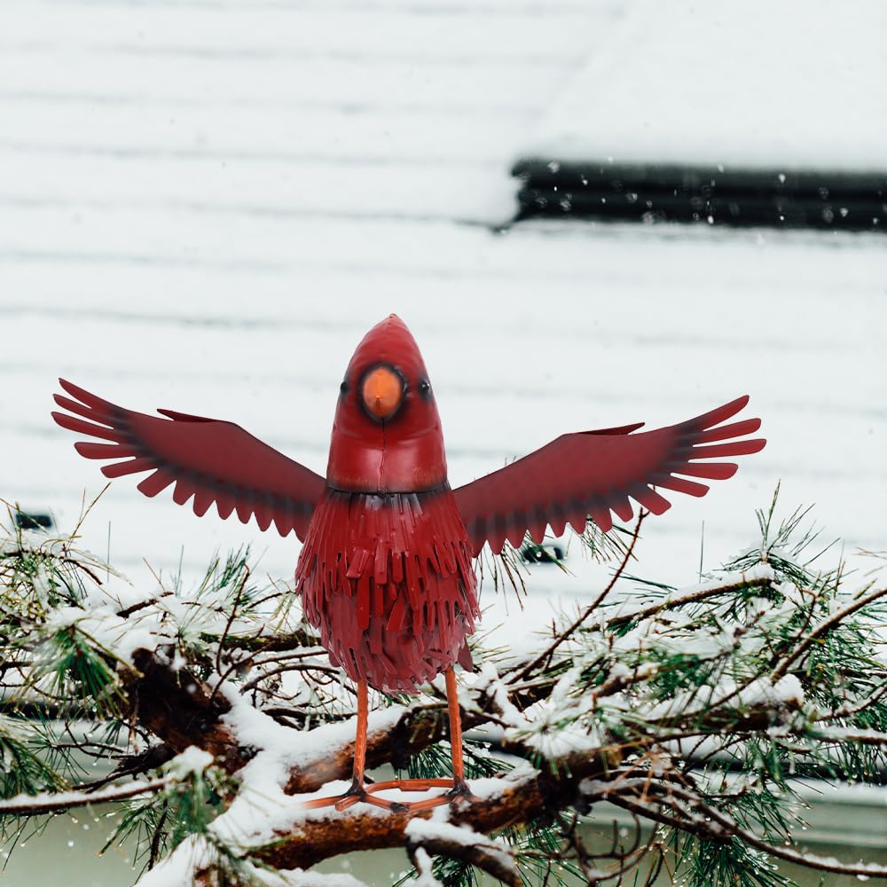 hogardeck Cardinal Garden Decor with wings inserted for display