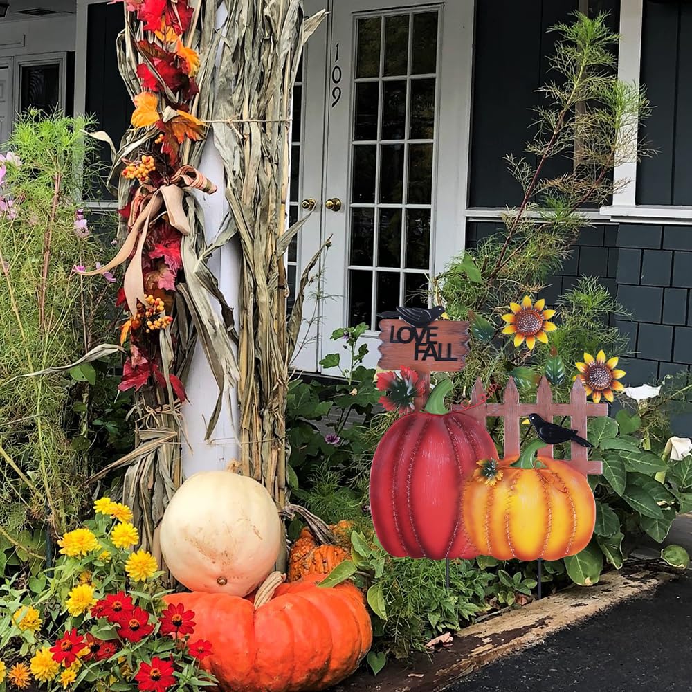hogardeck decorative garden stakes installed in a backyard