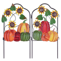 hogardeck decorative garden stakes set of 2 with pumpkins and sunflowers