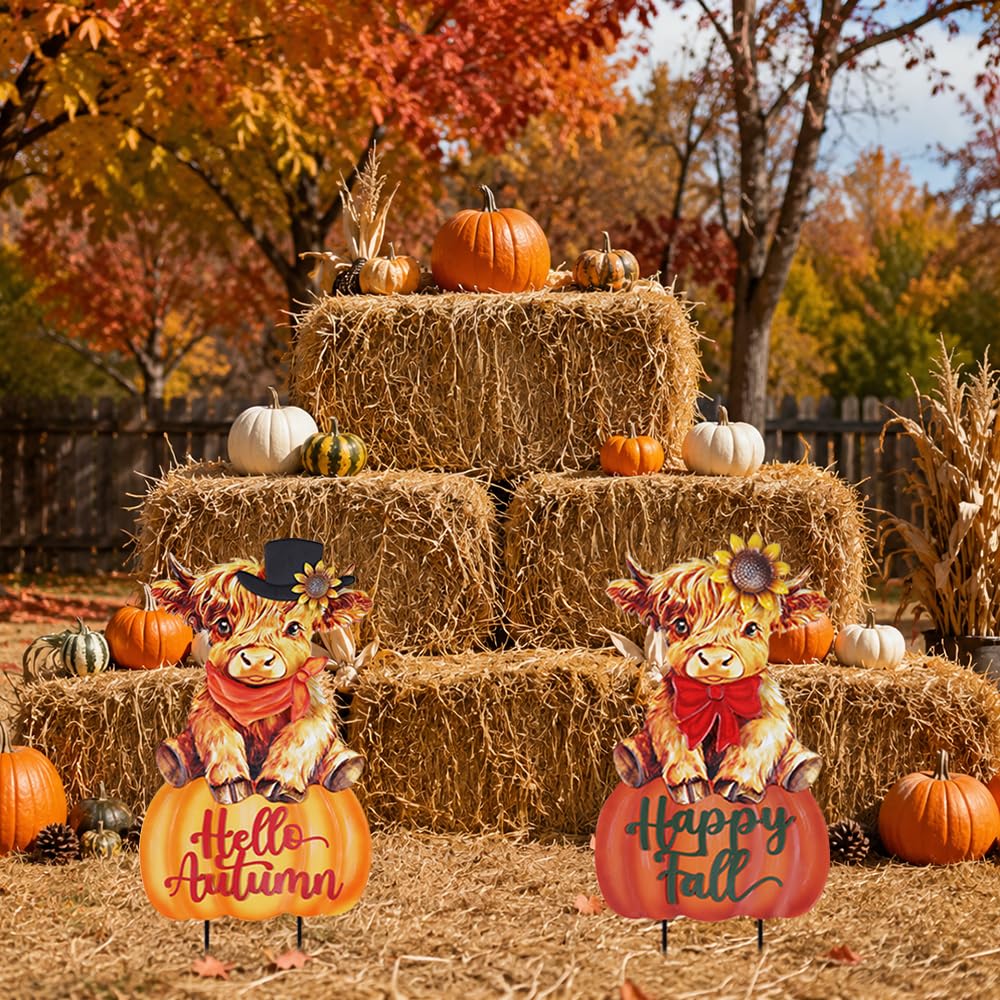 Hogardeck garden stakes among autumn leaves