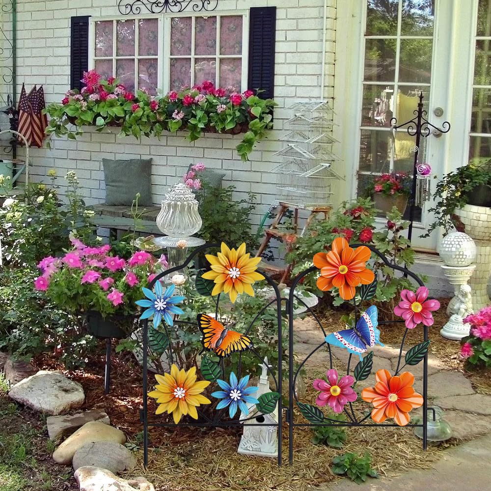 hogardeck garden stakes installed in a backyard garden