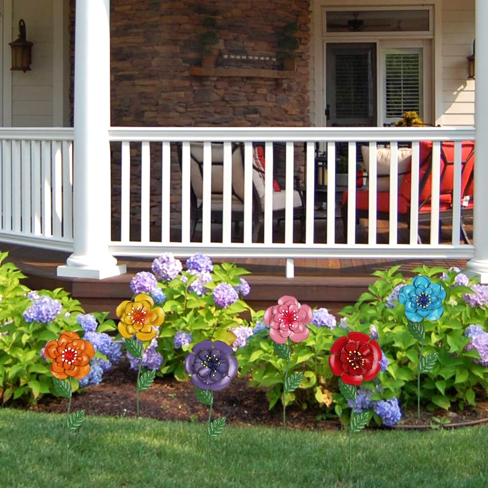 Hogardeck garden stakes placed around a patio area
