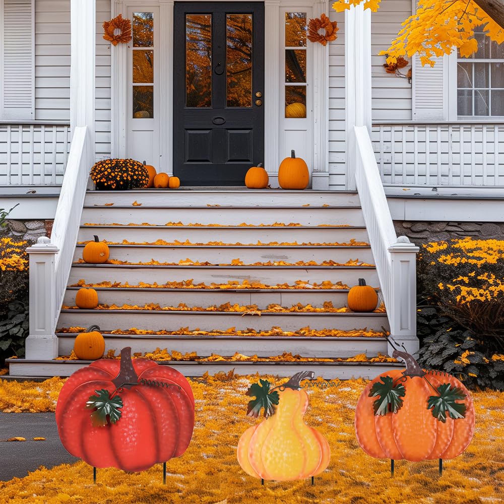 hogardeck pumpkin stakes with green leaves