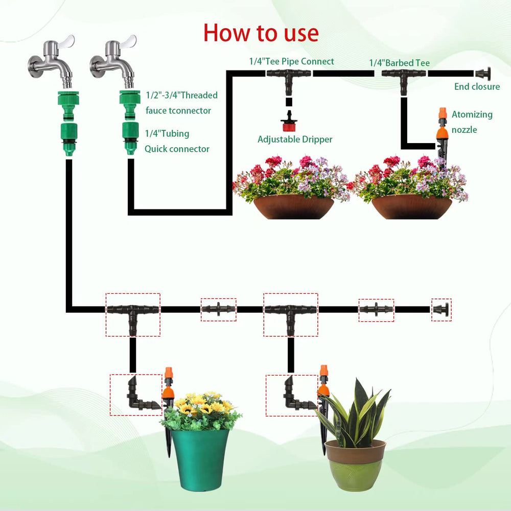 HOINCO drip irrigation fittings, straight barbs and tees