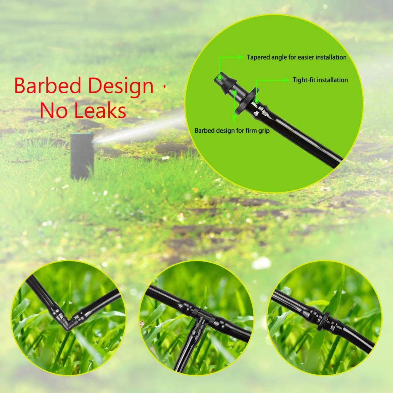 HOINCO irrigation fittings set displayed on garden background