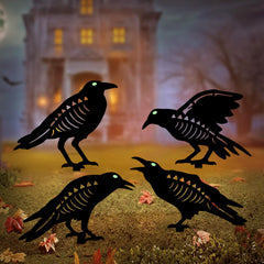 Hokfirm Halloween Crow Garden Stake with glow in the dark eyes