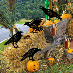 Hokfirm Halloween Crow Stake in outdoor setting