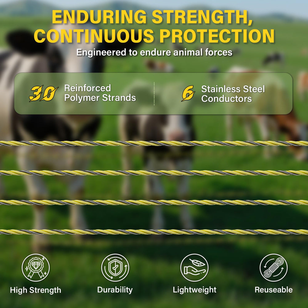 HOKINETY Electric Fence Wire features for livestock fencing