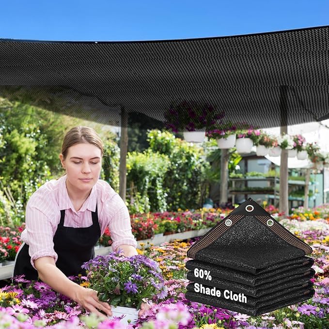 HOLAA Shade Cloth 90% 8x10ft installation in garden