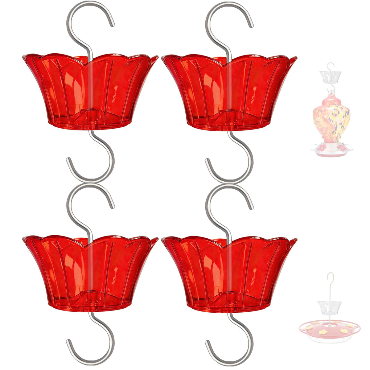 HOLAHOMA 3oz Plastic Ant Moat front view with red flower design