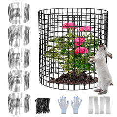 HOLANHING 6 Pack Plant Protectors, white metal mesh design