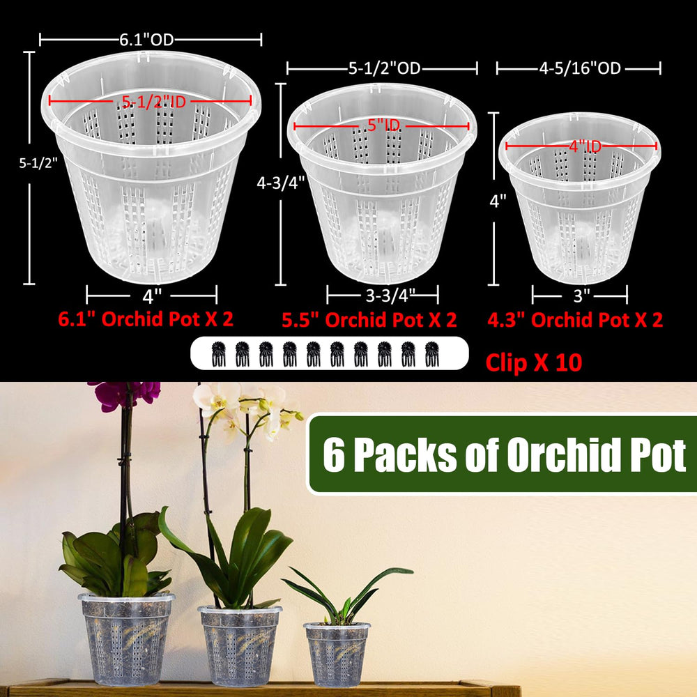 HOLANHING Orchid Pot Set displayed outdoors with plants