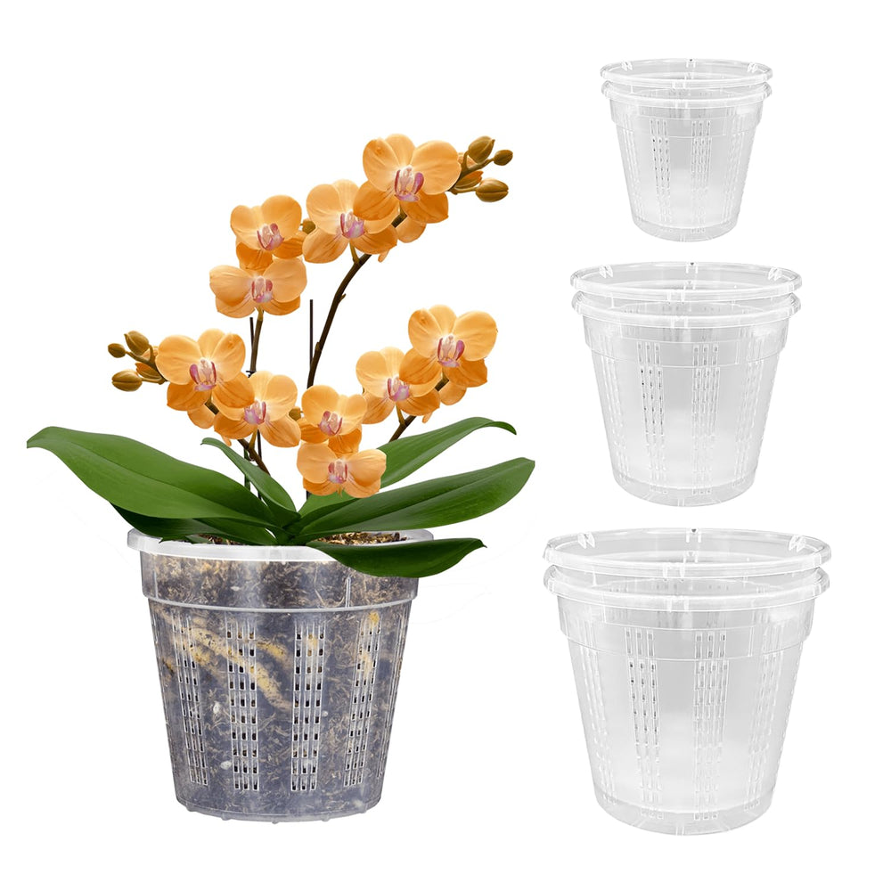 HOLANHING Orchid Pot Set includes 4.3-inch clear pot