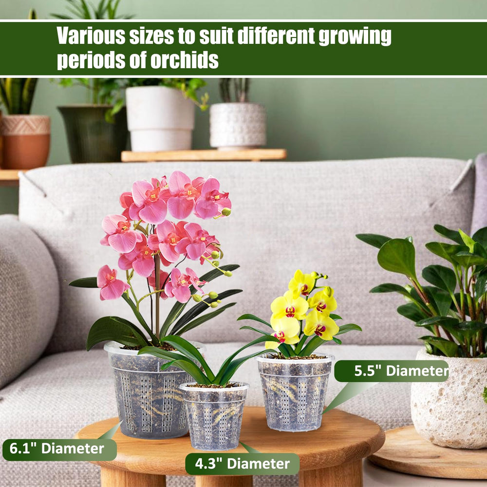 HOLANHING Orchid Pot Set includes 5.5-inch clear pot