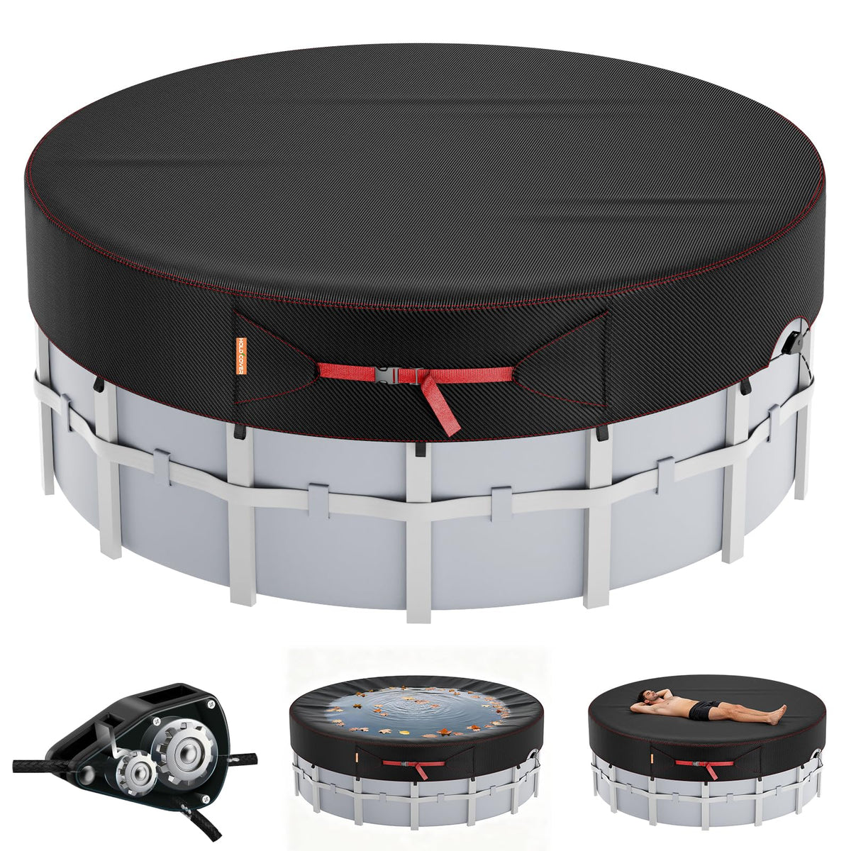HOLDCOVER 12 Ft Round Solar Pool Cover front view