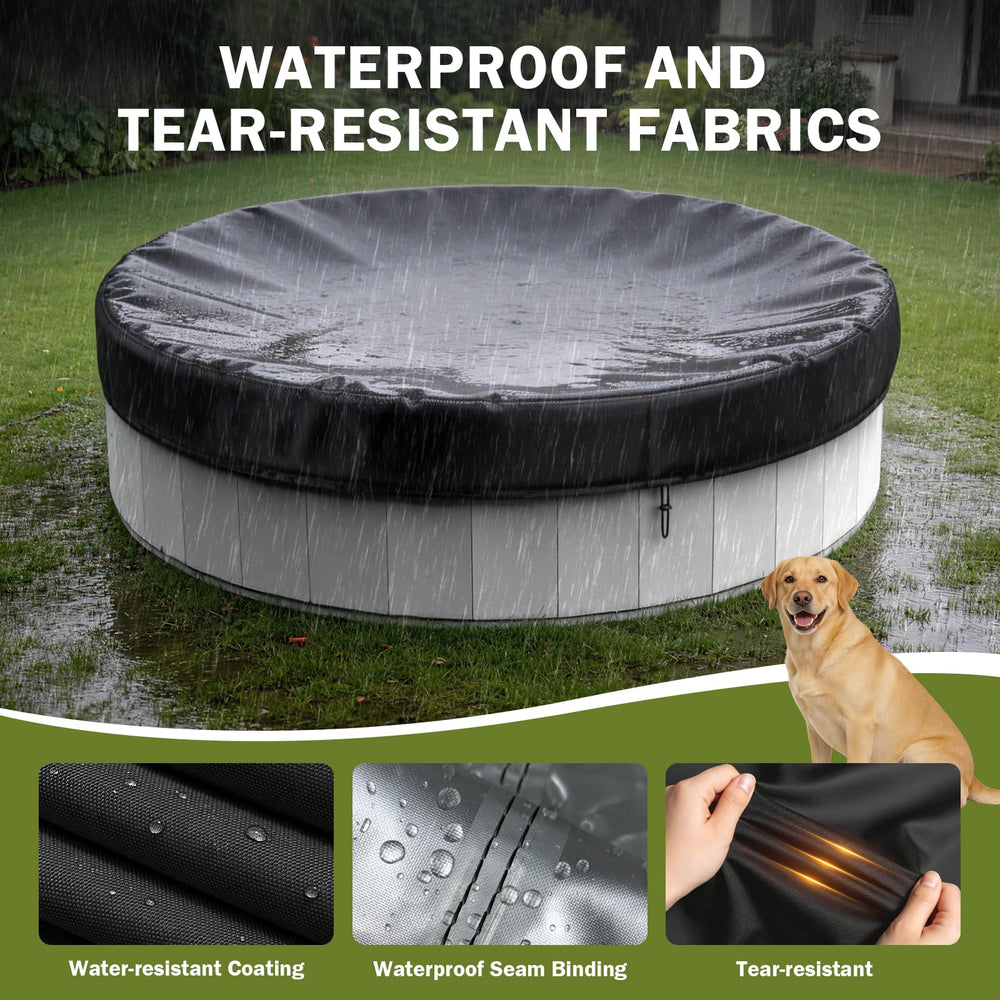 HOLDCOVER 72-inch pool cover protecting a small inflatable pool