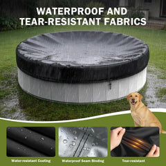 HOLDCOVER 72-inch pool cover protecting a small inflatable pool