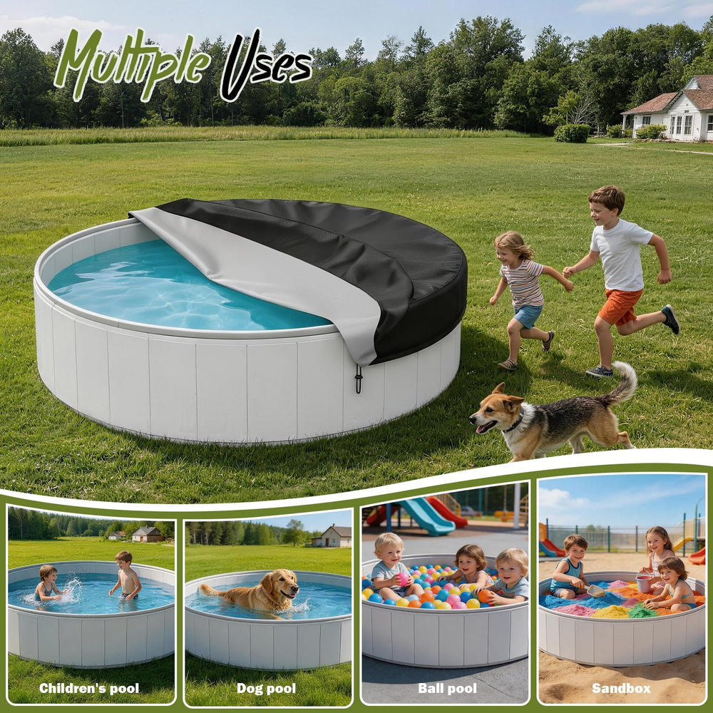 HOLDCOVER pool cover in use over a garden table