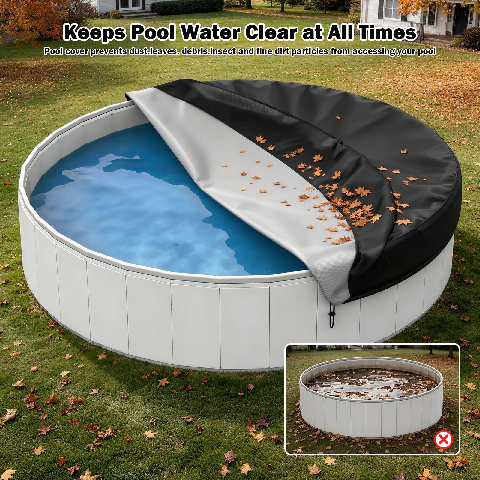 HOLDCOVER pool cover with PVC coating close-up view