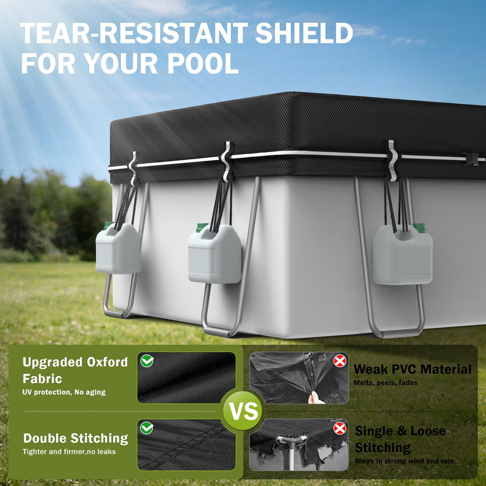 HOLDCOVER Rectangular Pool Cover 9x18ft folded for storage