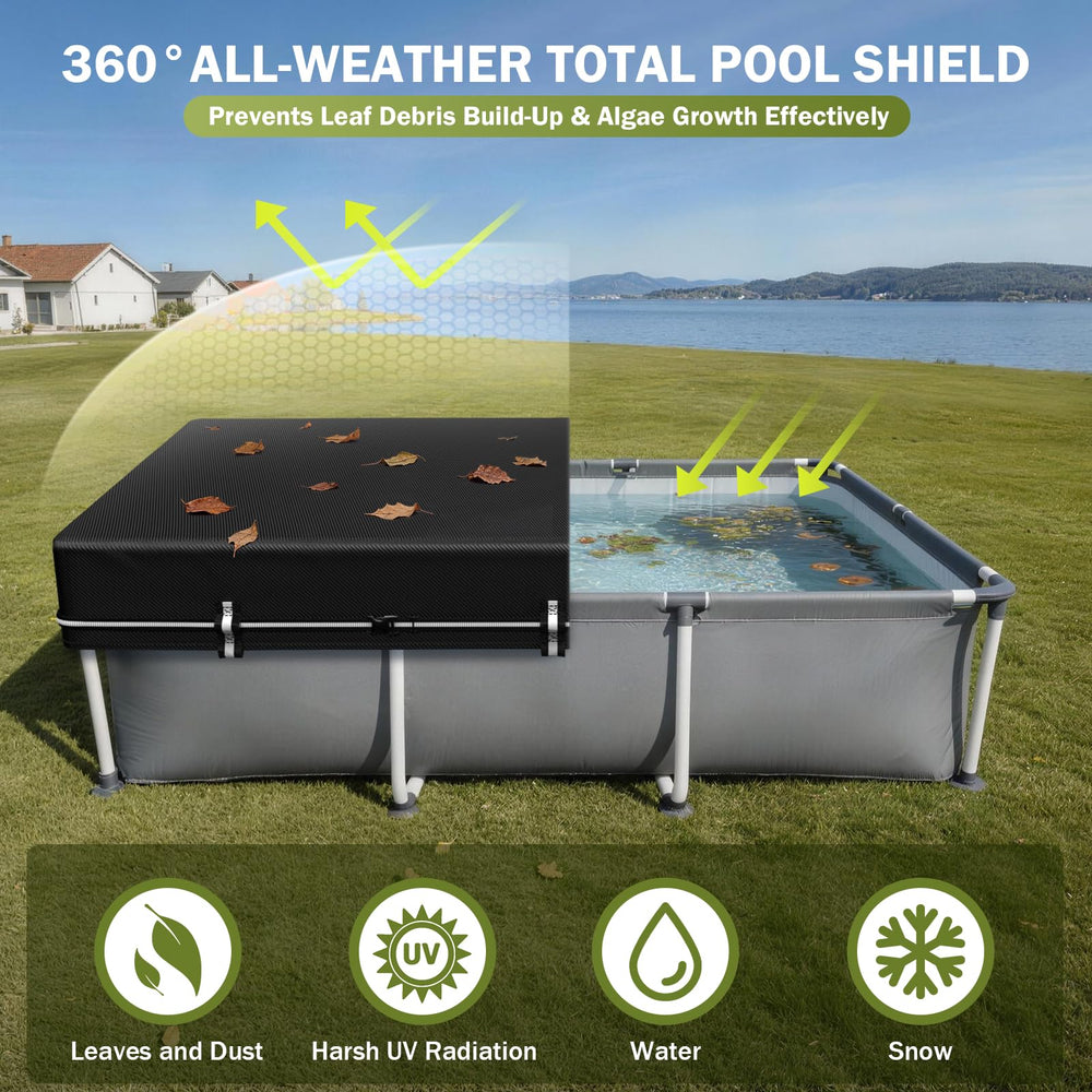 HOLDCOVER Rectangular Pool Cover showing heat-sealed seams