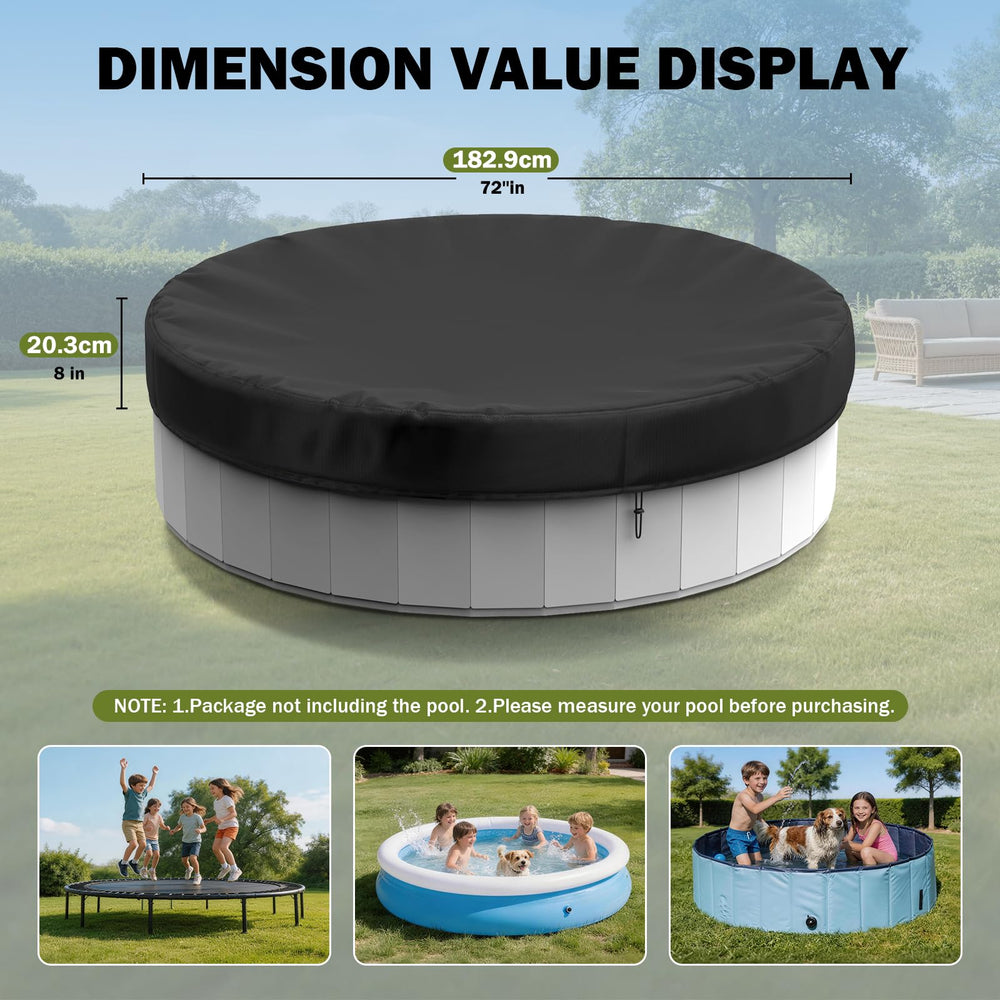HOLDCOVER round pool cover showing drawstring feature