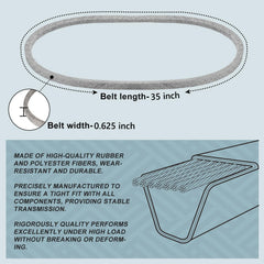 Holdly Drive Belt 5/8 x 35'' side view showing material