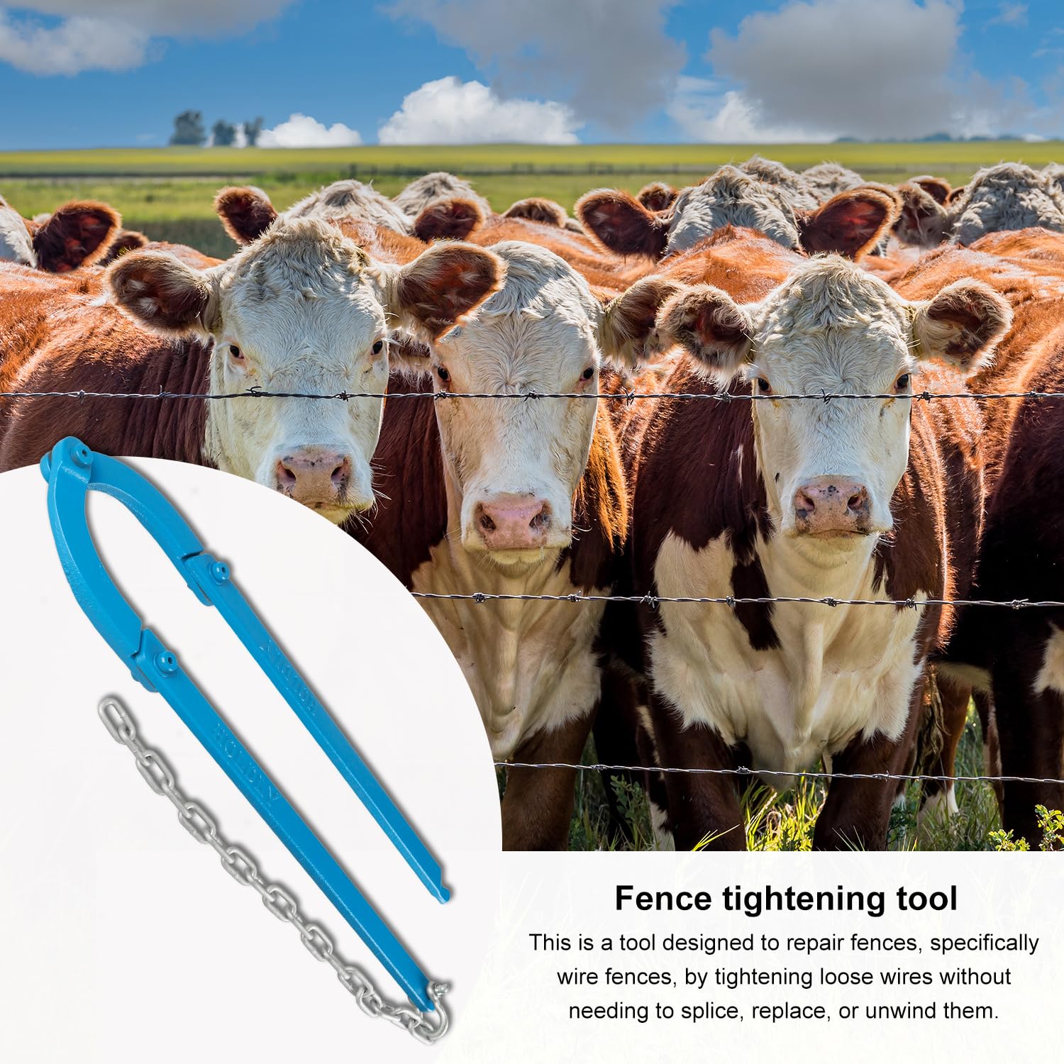 Holdly Fence Wire Tightener in use on barbed wire