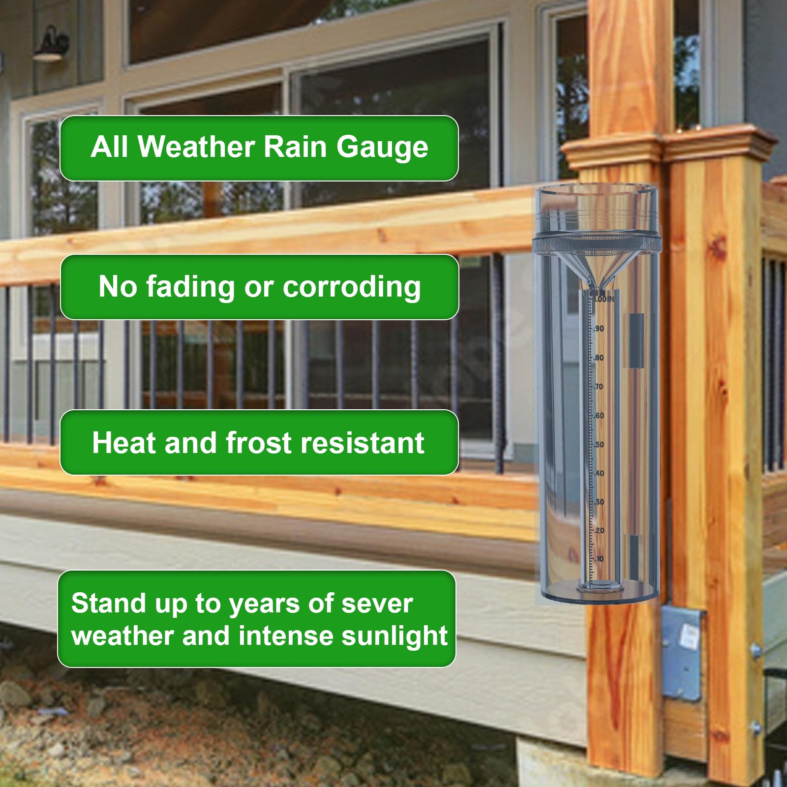 Holdly Rain Gauge in a garden setting