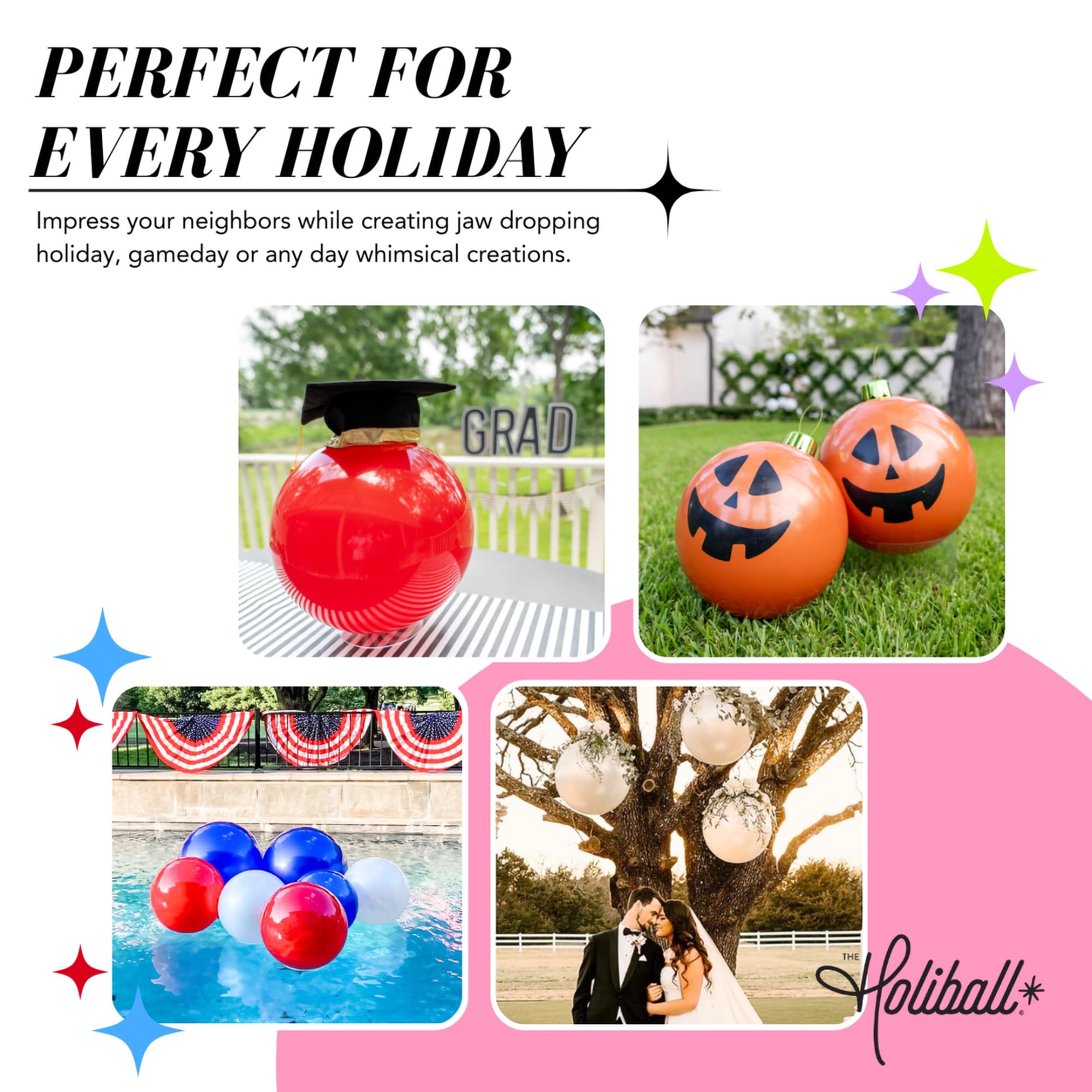 Holiball Inflatable Holiday Ornament vintage green in a festive arrangement