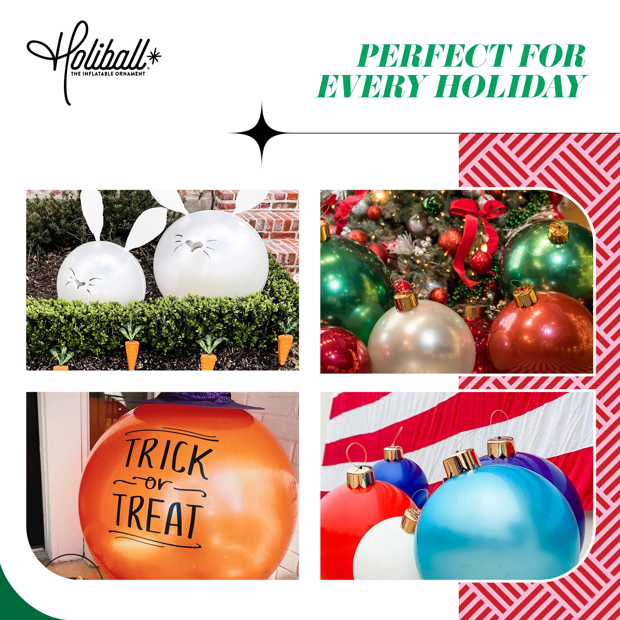 Holiball Inflatable Holiday Ornament with Holiball Topper