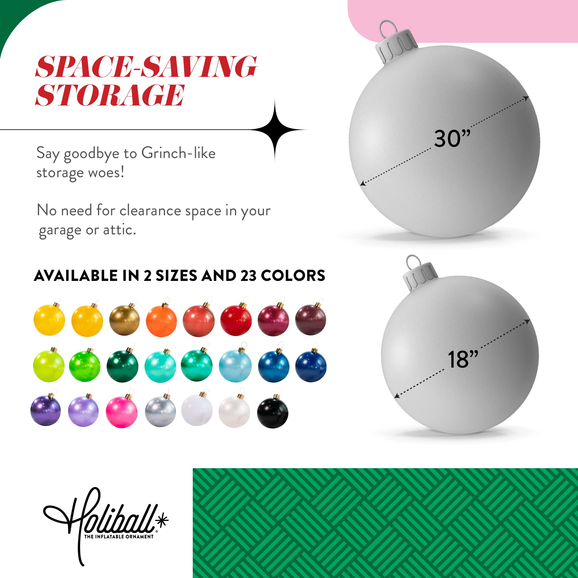 Holiball Inflatable ornament setup with stakes and fishing line