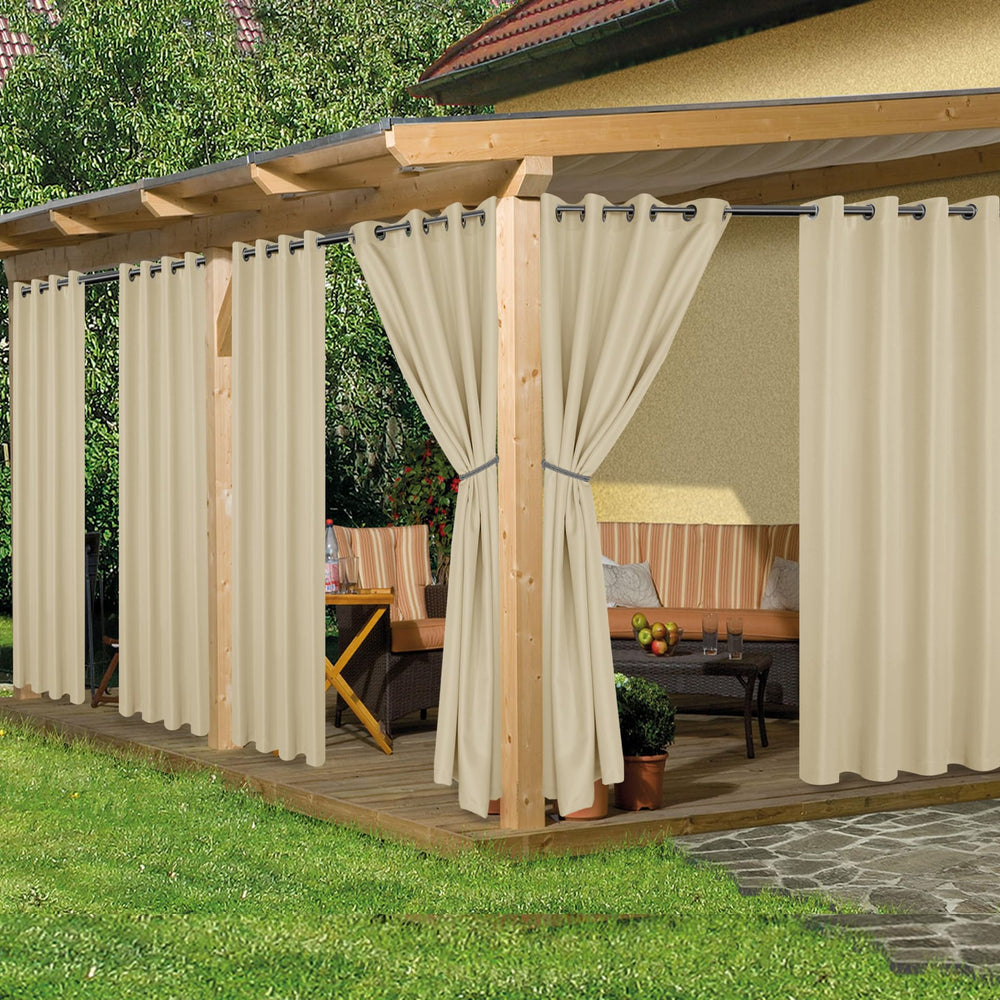 HolidayIdeas Outdoor Curtains 54x95 Inch Cream front view