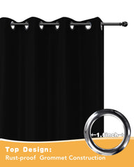 HolidayIdeas outdoor curtains black hanging on a patio