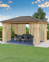 HolidayIdeas outdoor curtains cream colour front view